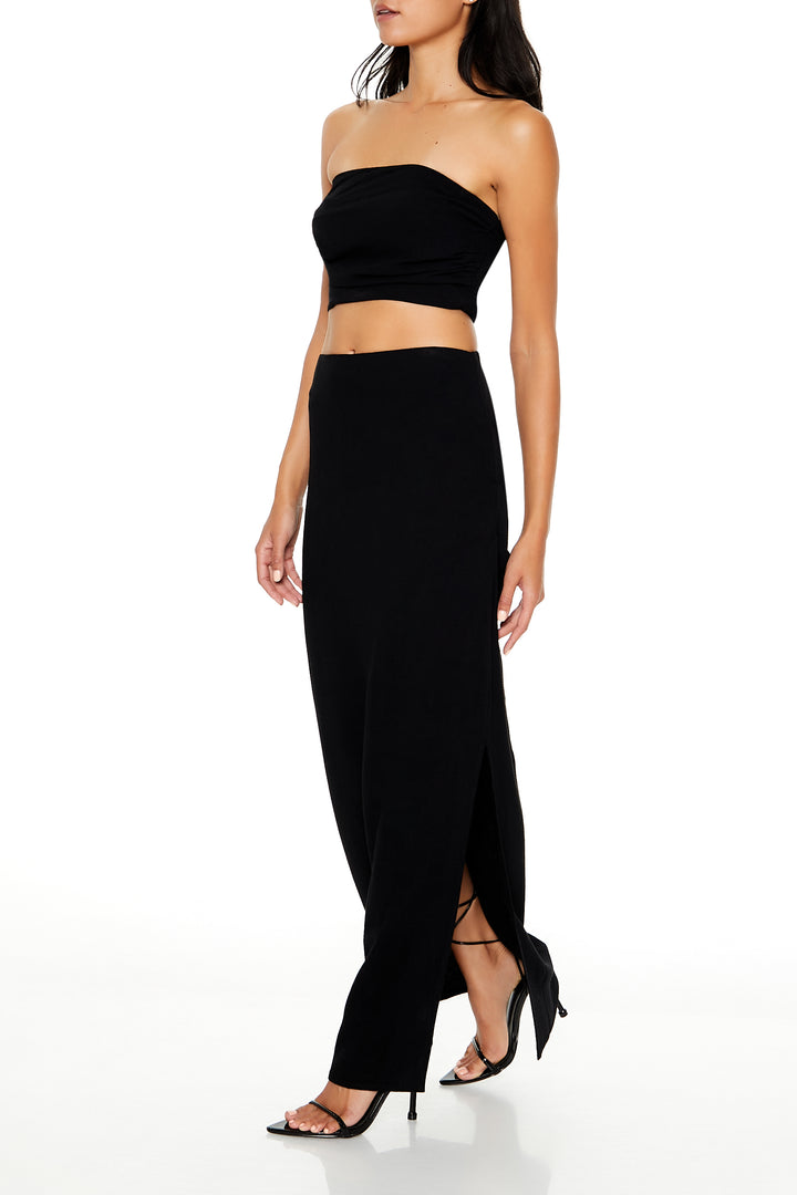 Skirt & Tube Top Set - Black