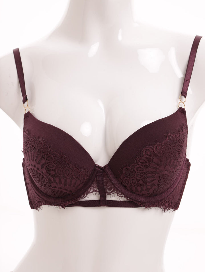 Ladies Single Padded Push Up Bra - Grape