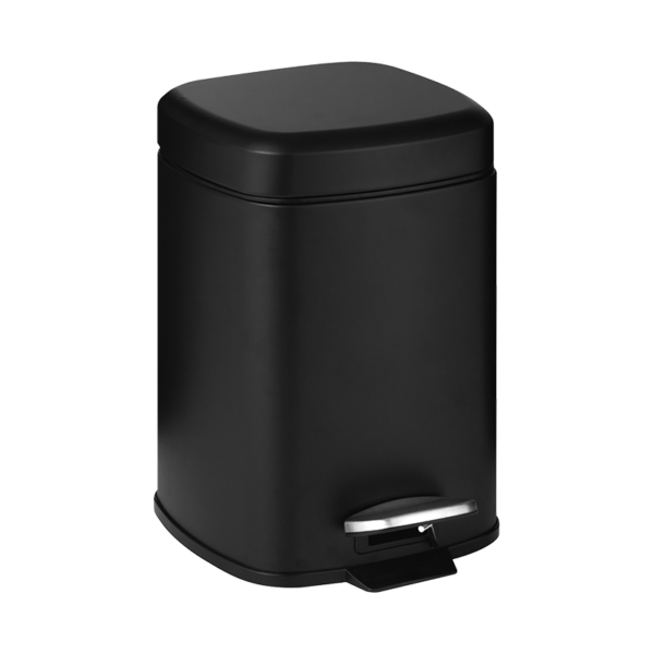 Square Soft Close 6lt Bin Black