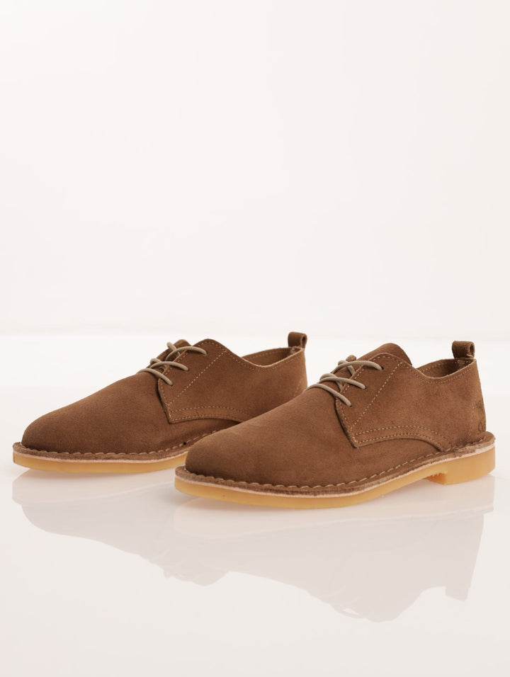 Woodlands Safari Stitch Down Leather Lace Up Derby - Camel