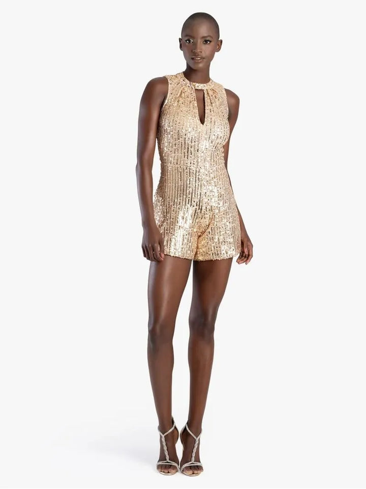 Sequin Playsuit - Gold