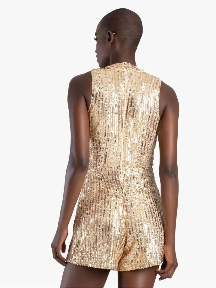 Sequin Playsuit - Gold