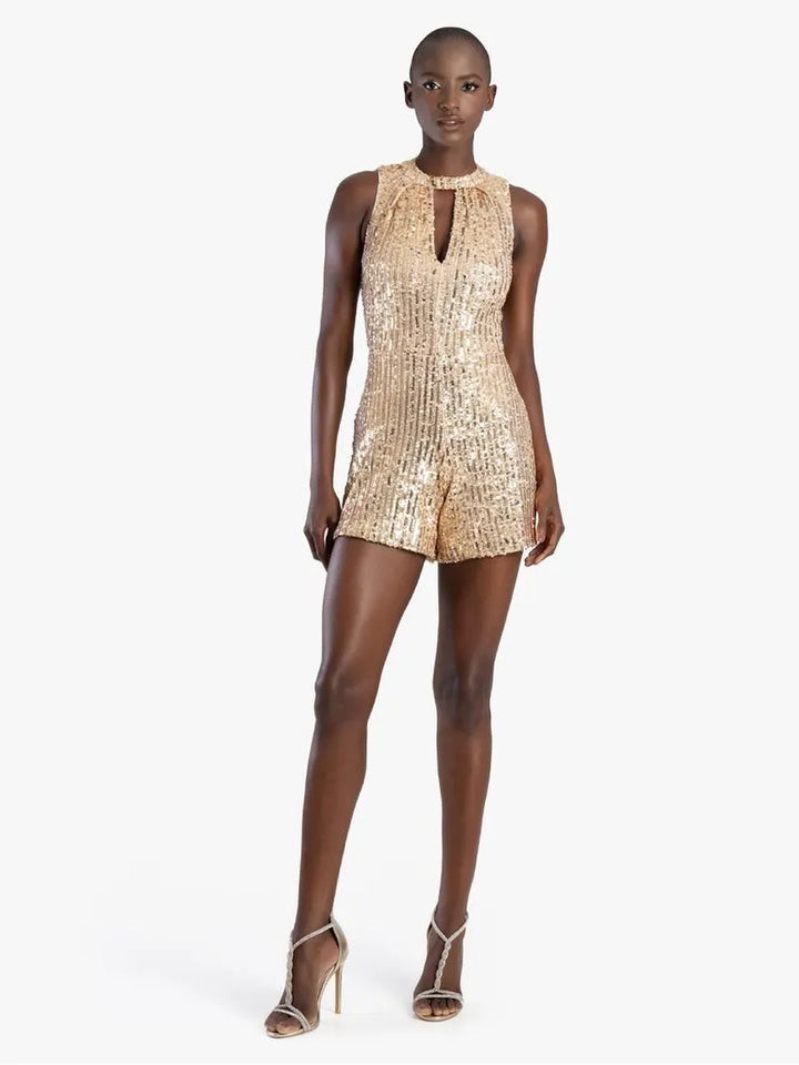 Sequin Playsuit - Gold