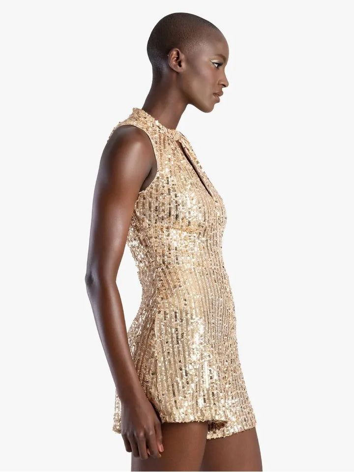 Sequin Playsuit - Gold