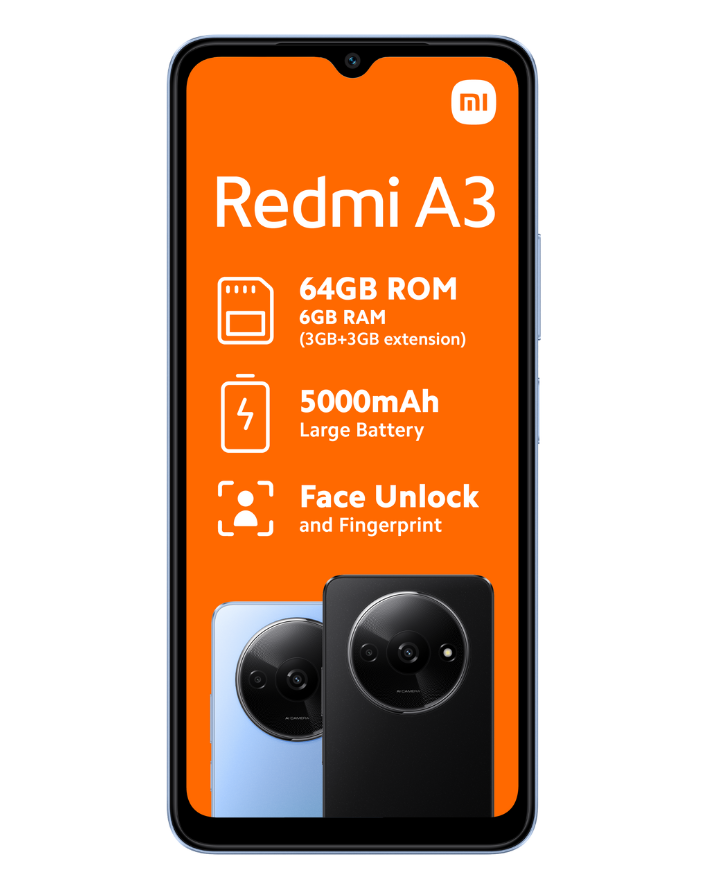 Redmi A3 64GB Dual Sim Black Cellphone