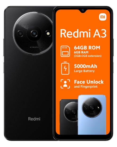 Redmi A3 64GB Dual Sim Black Cellphone