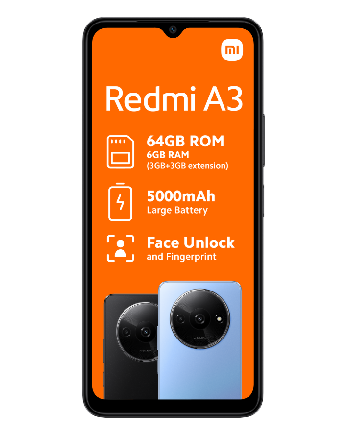 Redmi A3 64GB Dual Sim Blue Cellphone