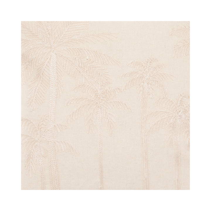 Palm Tree Embroidery Scatter Cushion - Natural