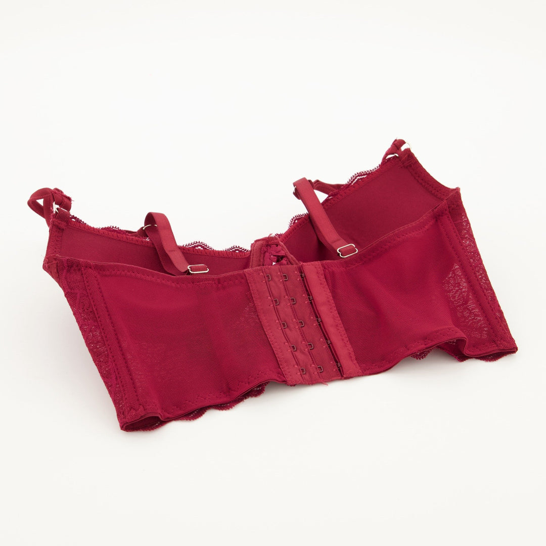 Ladies Longline Bra - Deep Red