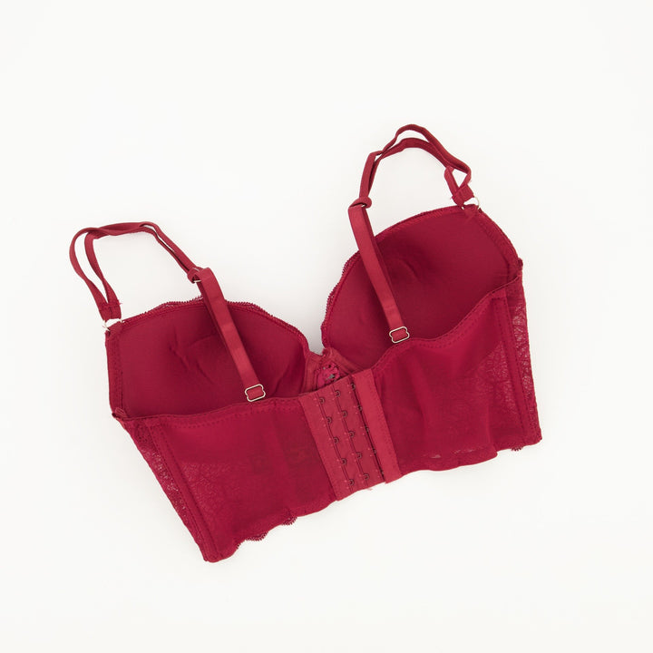 Ladies Longline Bra - Deep Red