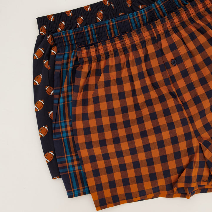 Men's 3 Pack Rugby Boxers Orange