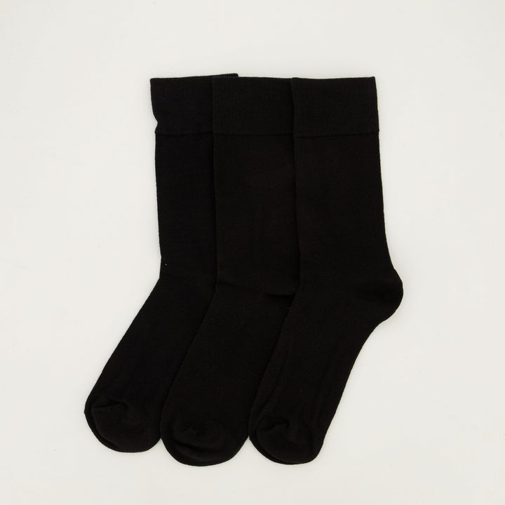 Mens - 3 Pack Plain Anklet Socks - Black