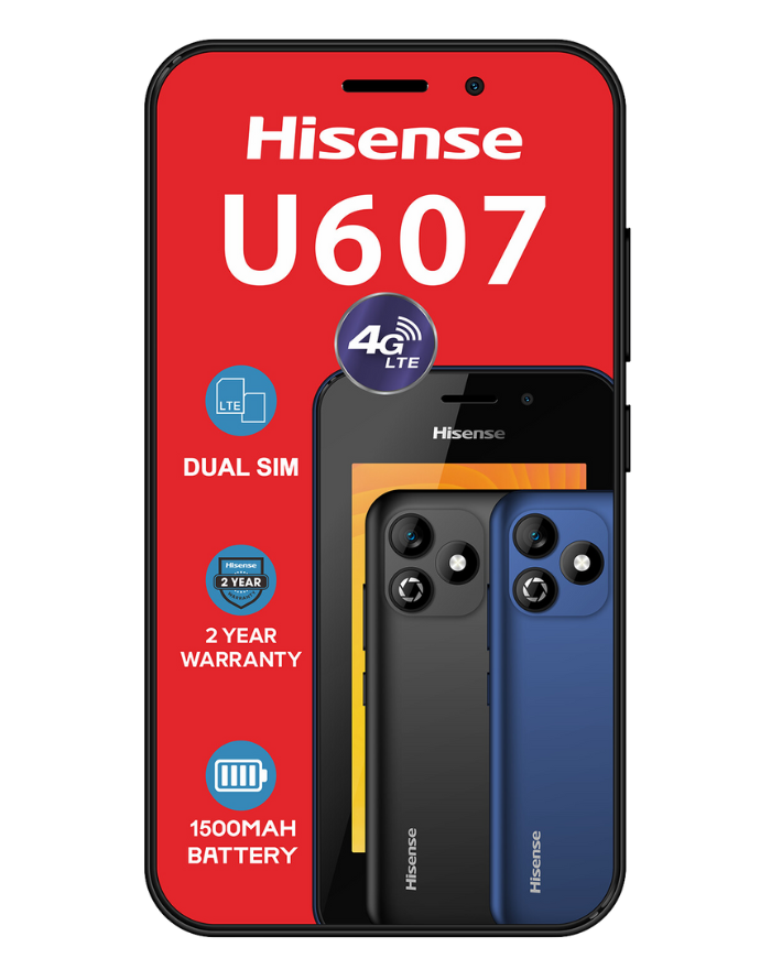 Hisense U607 8GB Dual Sim Black Cellphone NL