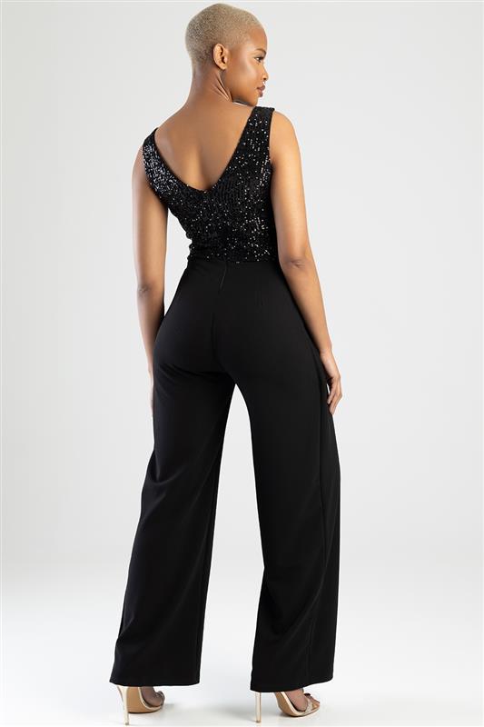 Jumpsuit With Wrap Bodice - Black