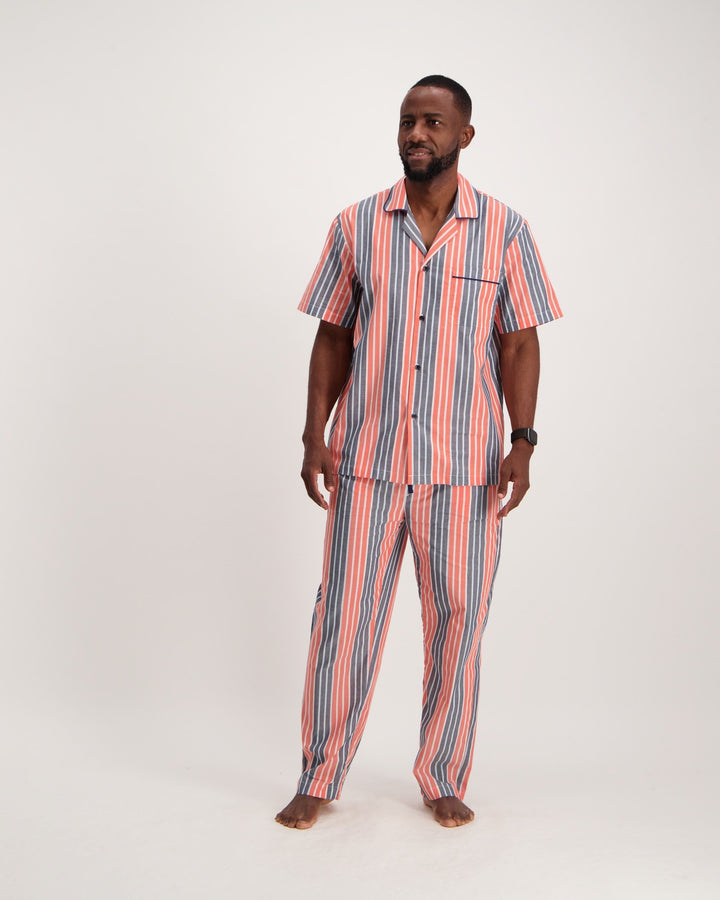 Men's Summer Woven  PJ-Coral