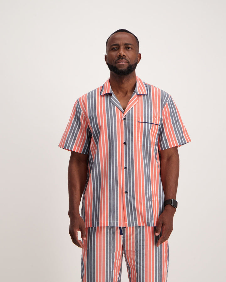 Men's Summer Woven  PJ-Coral