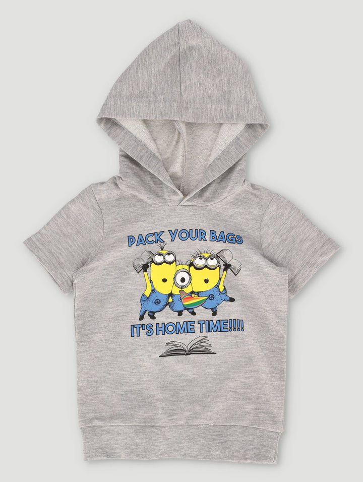 Pre-Boys Minions Fleece Hoody - Grey