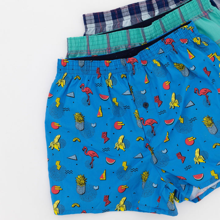 Men's Retro Flamingo Boxer - Aqua