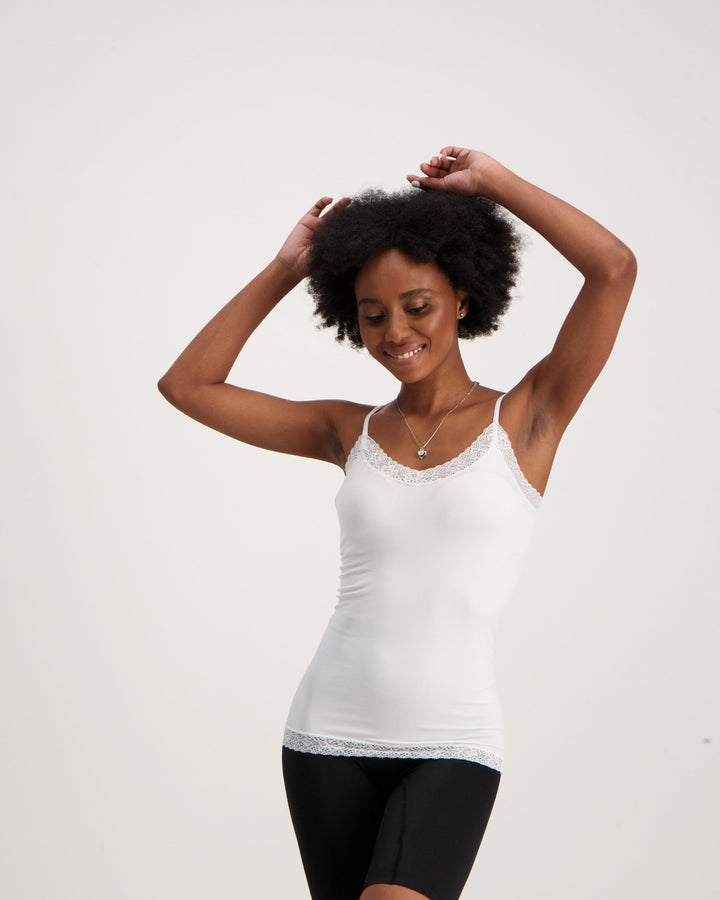 Ladies Seamless Cami - White