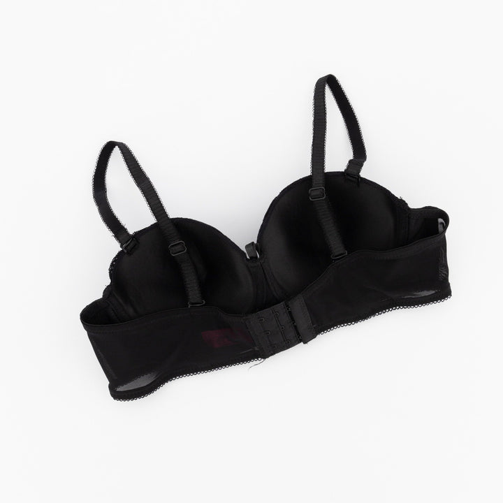 Ladies Shiny Padded Bra - Black