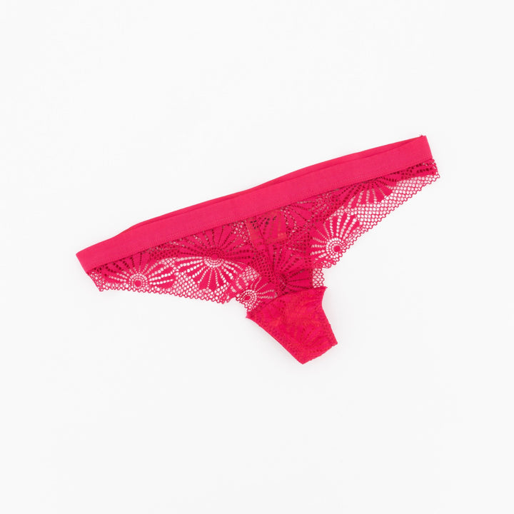 Ladies Lace Thong - Berry