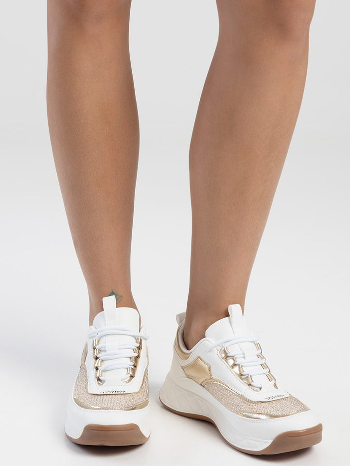 Bailey Lace Up Sneaker - White/Beige