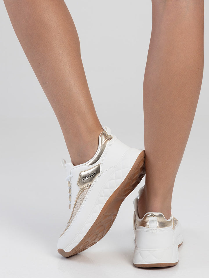 Bailey Lace Up Sneaker - White/Beige