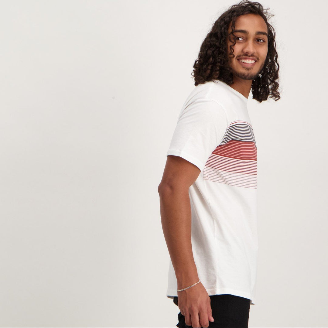 Men's New Stripe Tee-Antique White