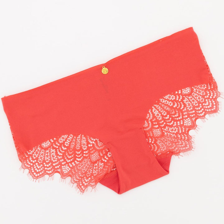 Ladies Front Lace Boyleg - Coral