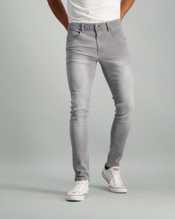 Men's Light Grey Super Skinny Denim Jean