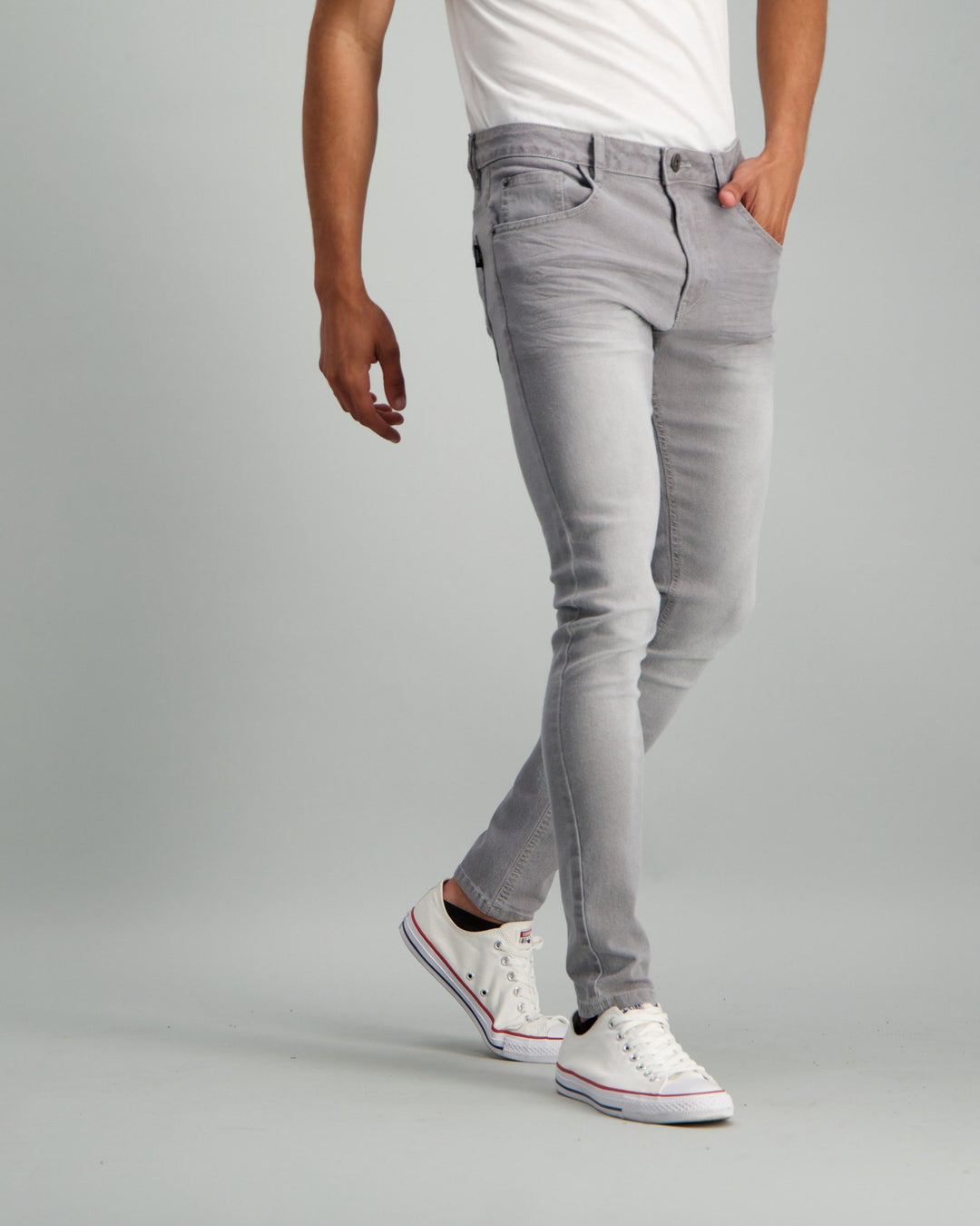 Men's Light Grey Super Skinny Denim Jean