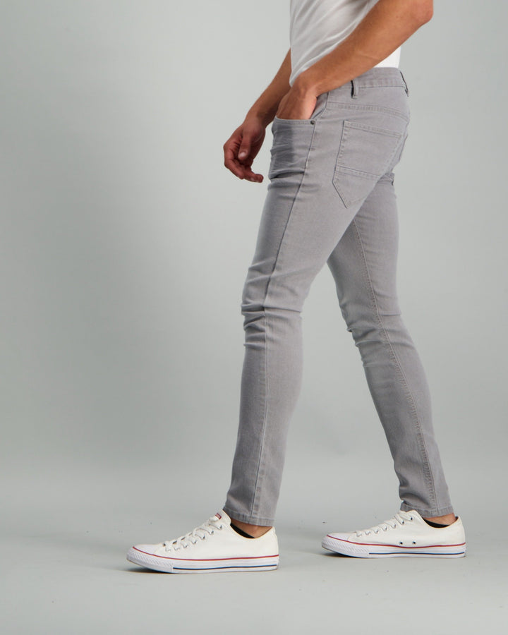 Men's Light Grey Super Skinny Denim Jean