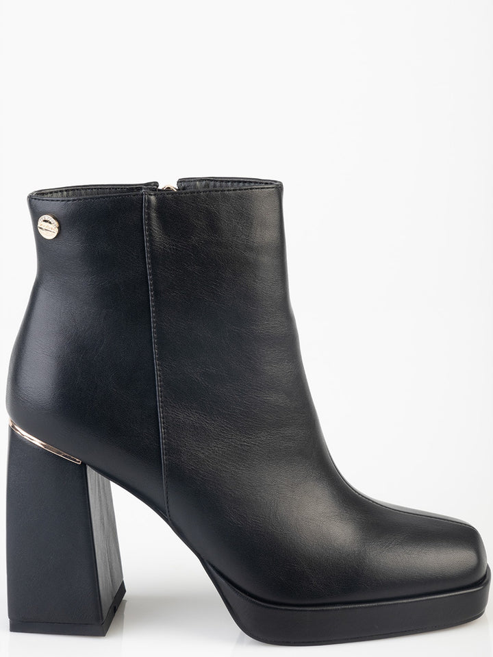 Darla Block Heel Ankle Boot - Black