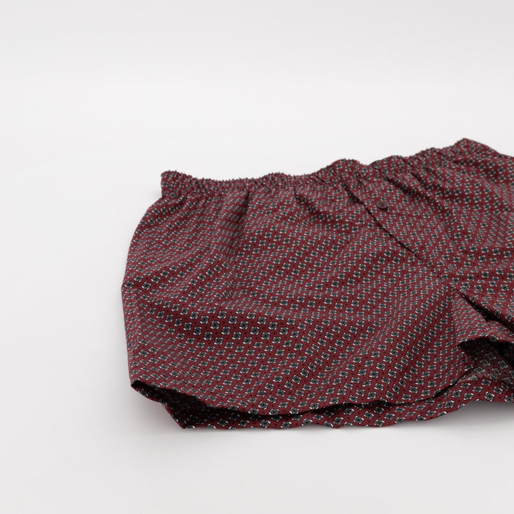 Men's Single Woven Boxer-Burgundy