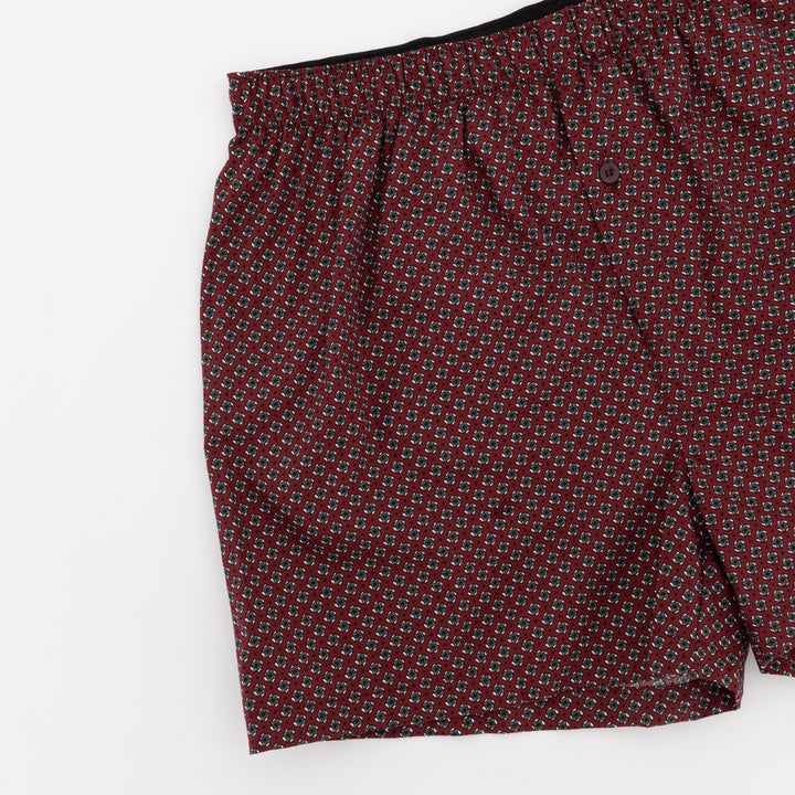 Men's Single Woven Boxer-Burgundy