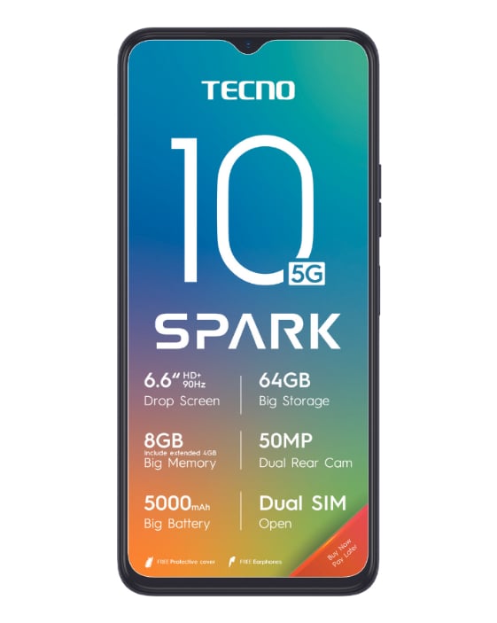 SPARK 10 5G 64GB Dual Sim Black Cellphone