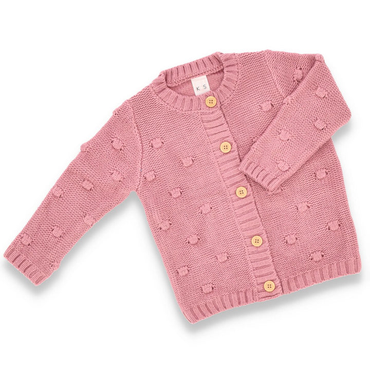 Pre-Girls Bobble Cardigan - Purple