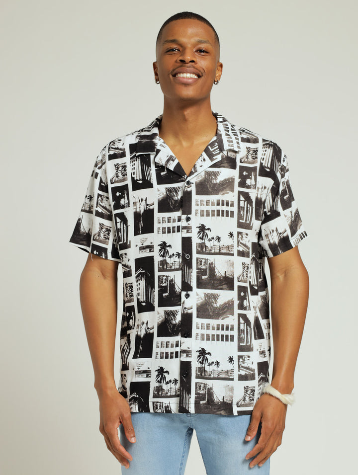 Viscose Photo Shirt - Black/White