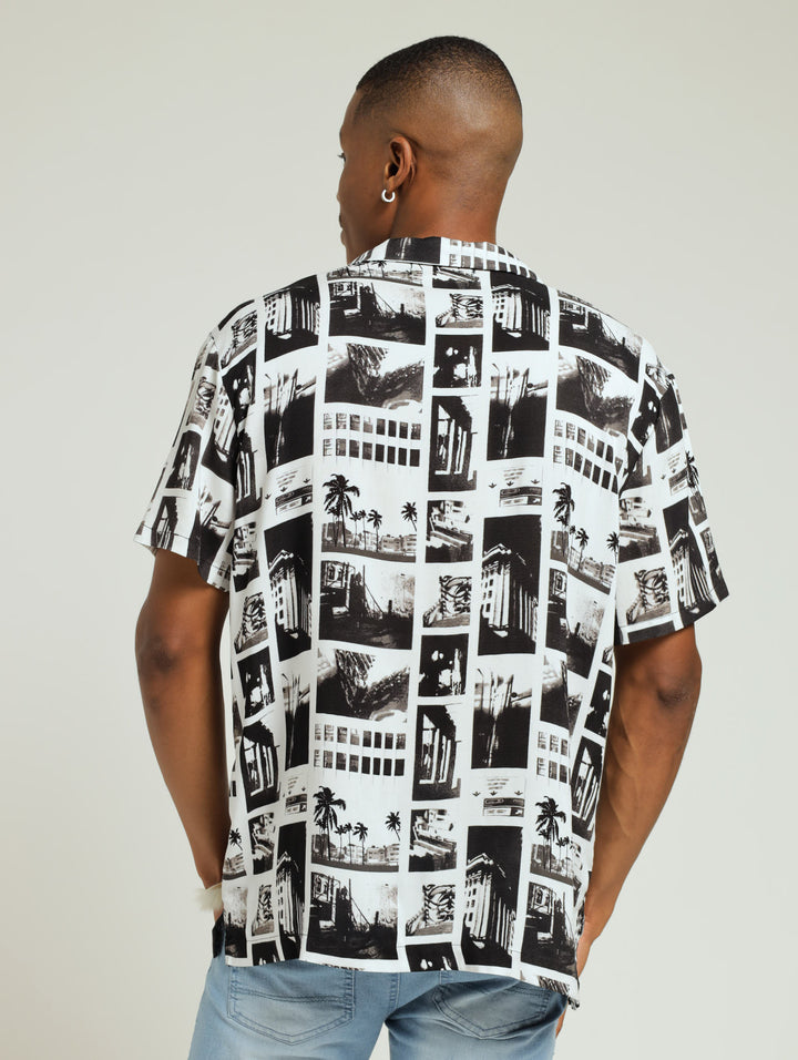 Viscose Photo Shirt - Black/White