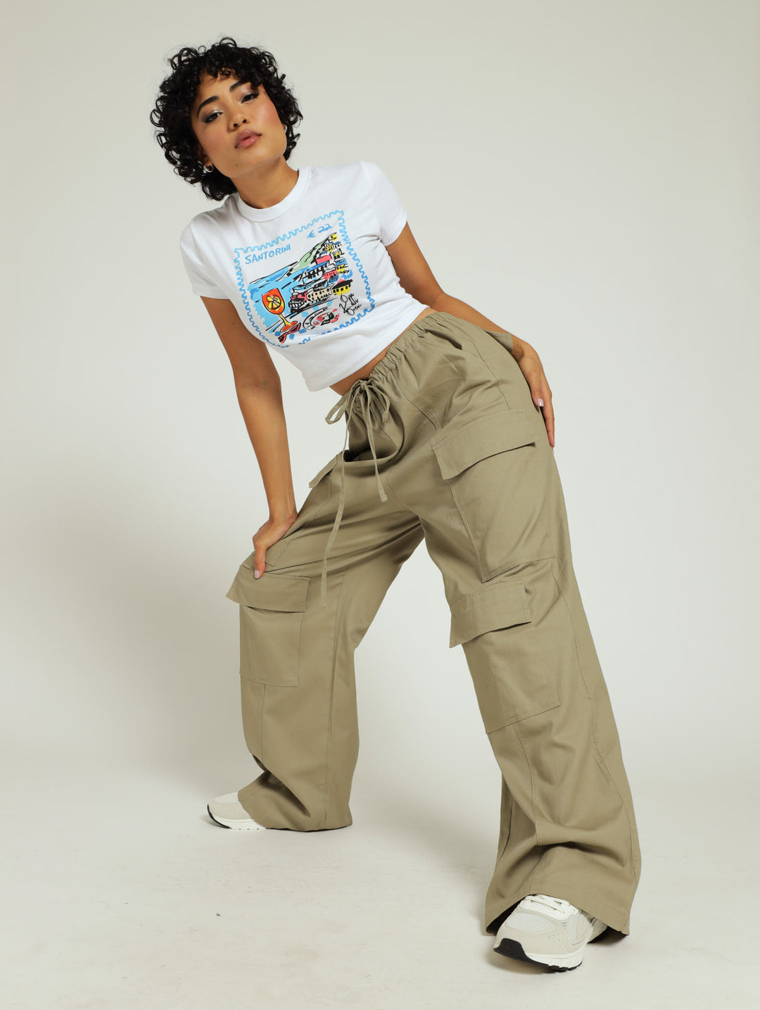 Wide Leg Utility Pants - Fatigue