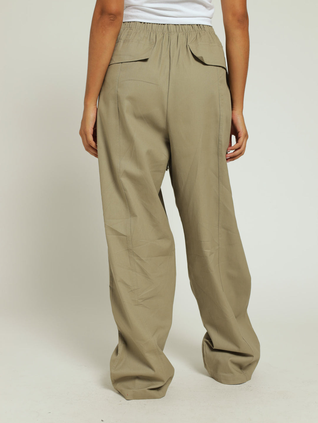 Wide Leg Utility Pants - Fatigue