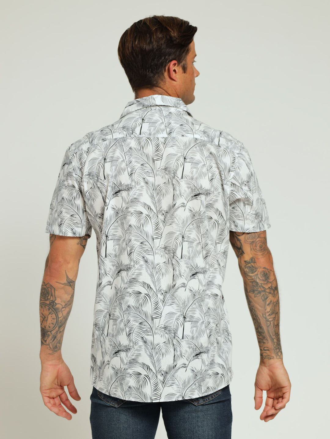 Revere Collar Floral Shirt - White/Black