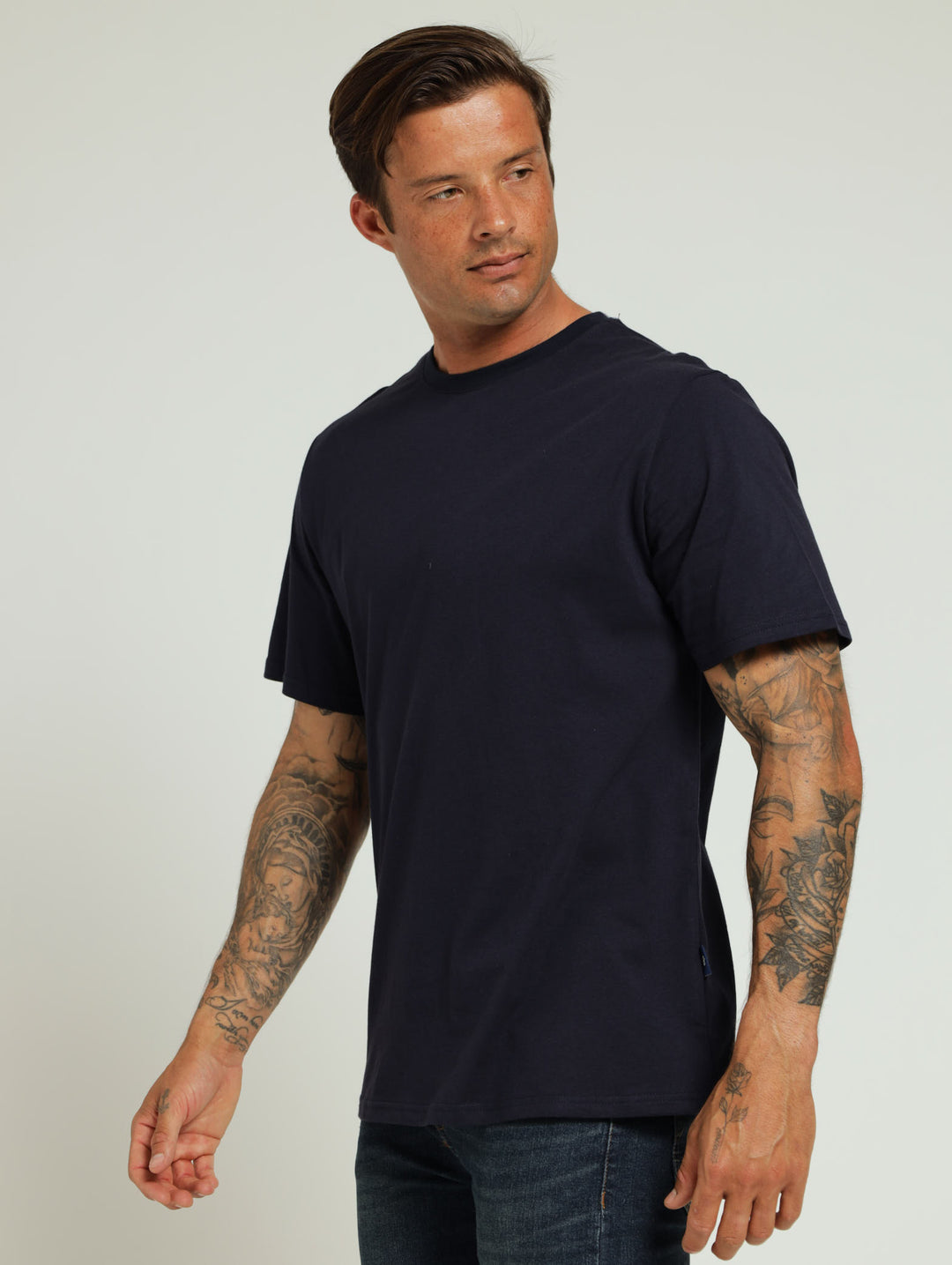 Basic Crew Neck Tee - Navy