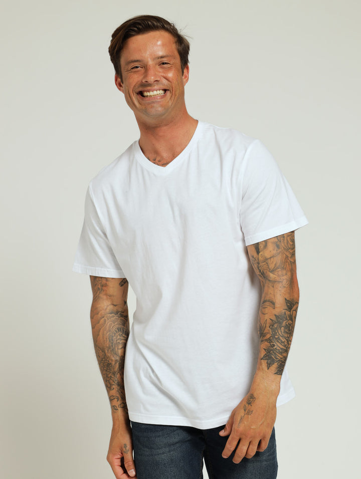 Basic V-Neck Tee - White