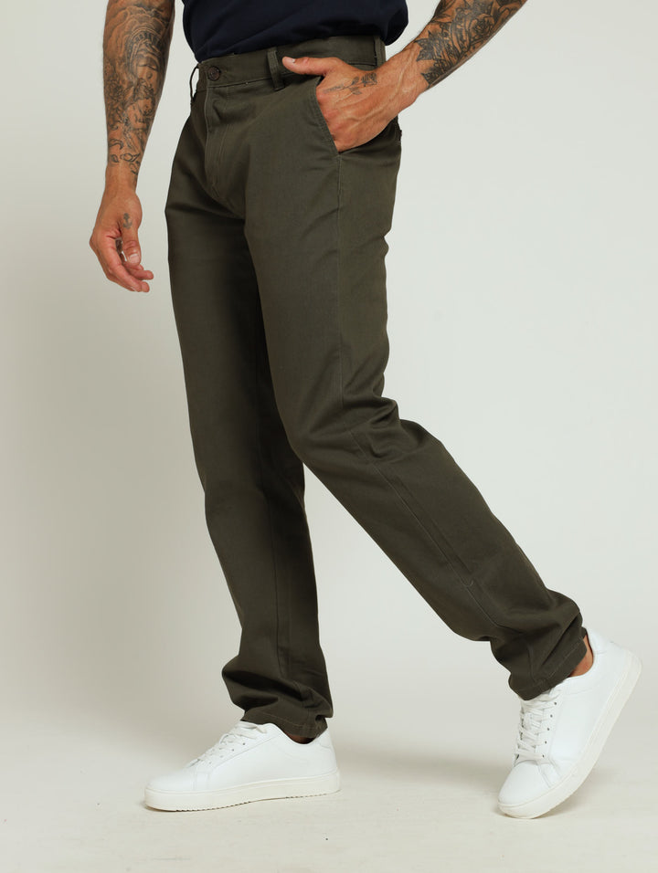 New Basic Straight Fit Chino - Olive