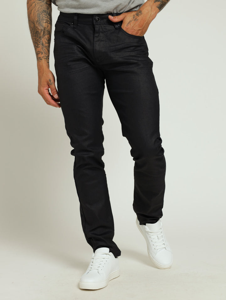 Coated Denim Jean - Dark Blue