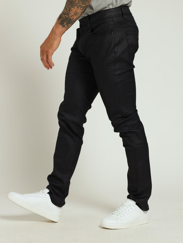 Coated Denim Jean - Dark Blue