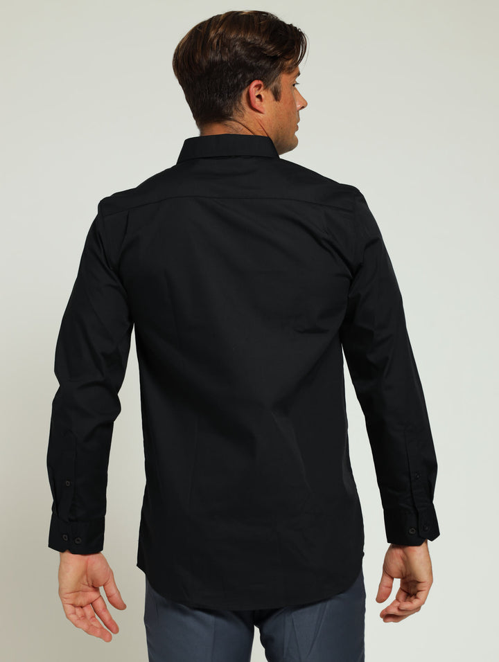 Long Sleeve Easy Care Shirt - Black