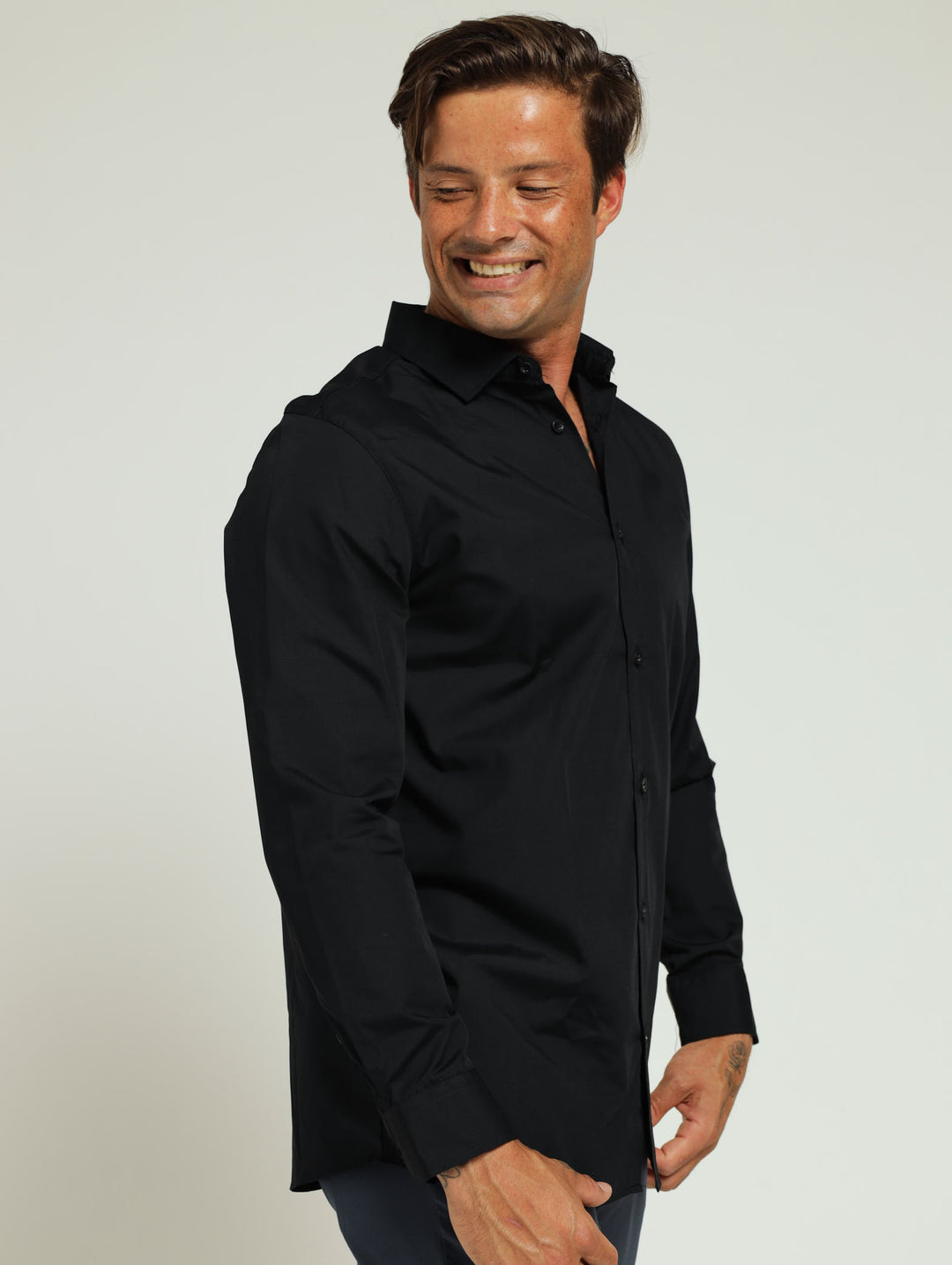 Long Sleeve Easy Care Shirt - Black