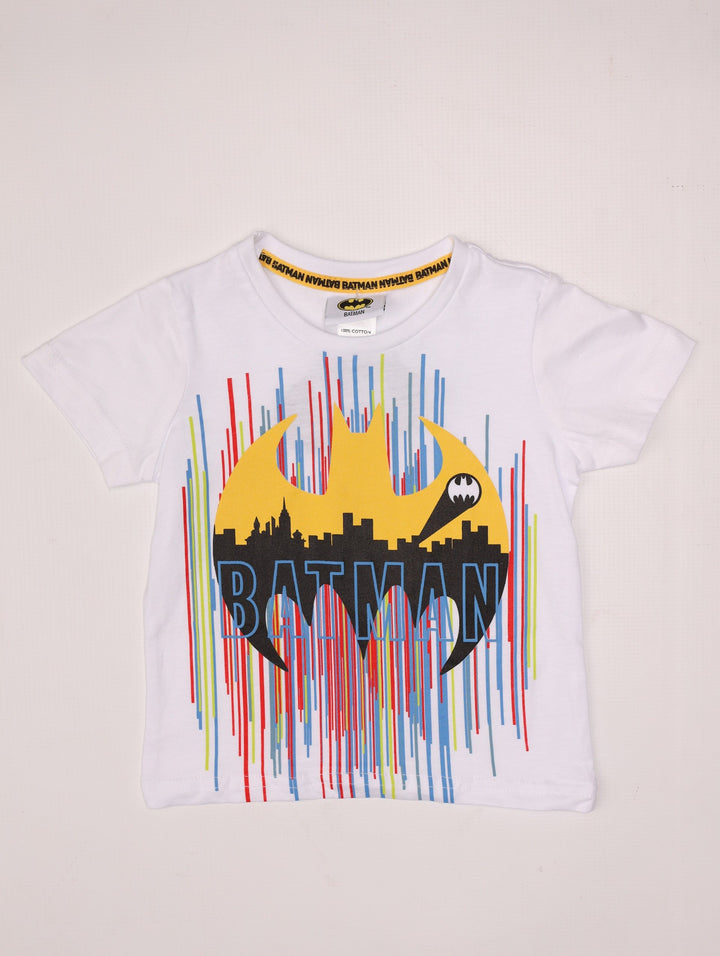 Pre-Boys Batman Multi-Print Tee - White